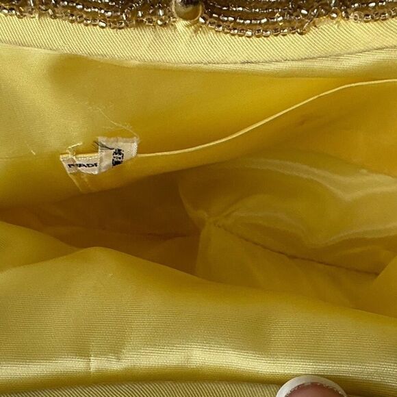 Vintage 1950’s Gold Hand Beaded Sequin Evening Bag Handbag Clutch - Picture 10 of 11